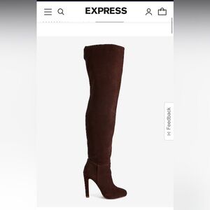 Express brown suede over thee knees boots